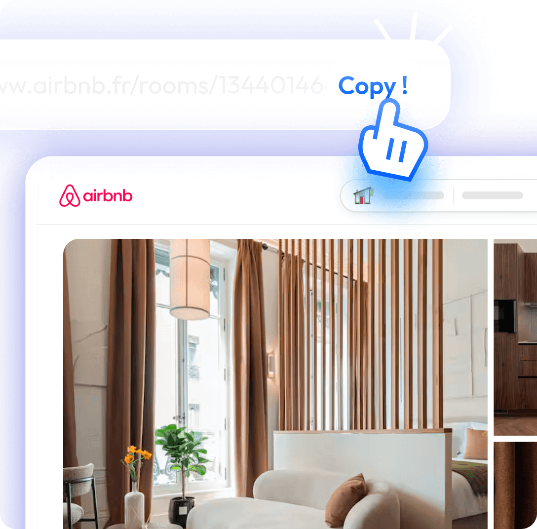 Paste your Airbnb or Booking.com listing link