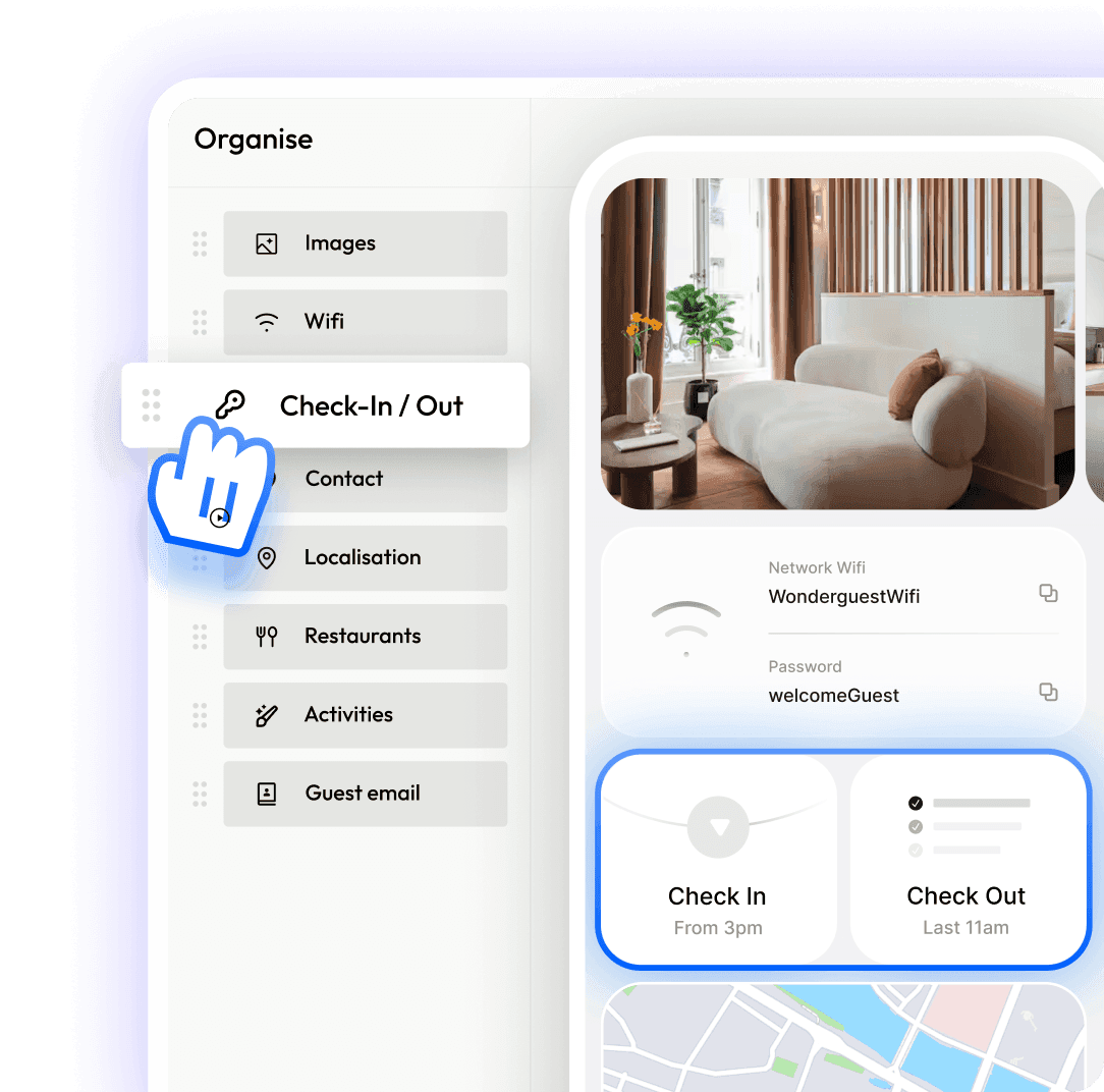 Arrange your sections and make the design your own